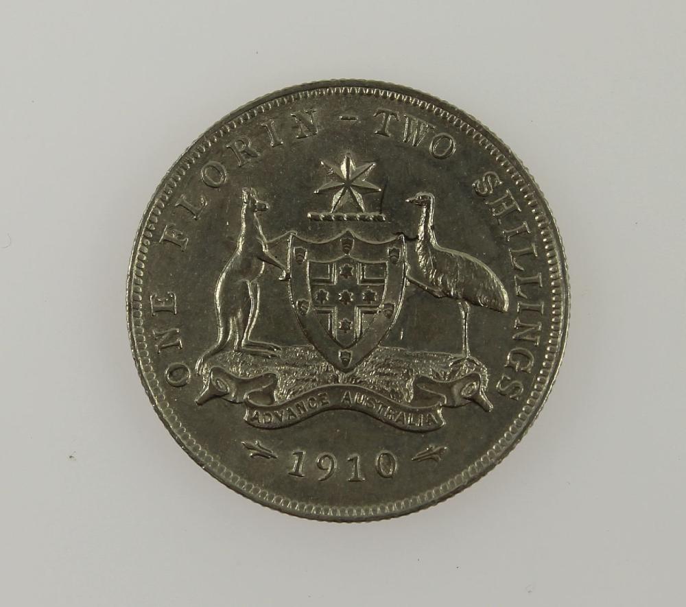 Australia 1910 Florin, good... image