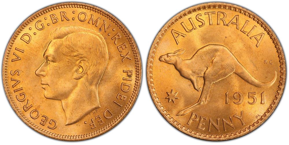 Australia 1951 PL Penny, PC... image