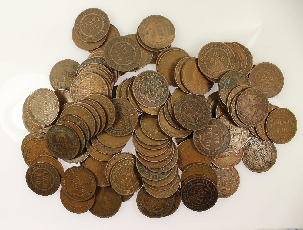 Australia George V Pennies ... image