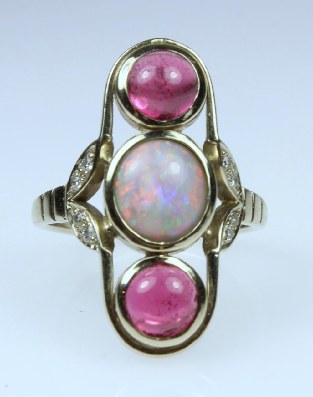 Solid Opal, Tourmaline & Di... image