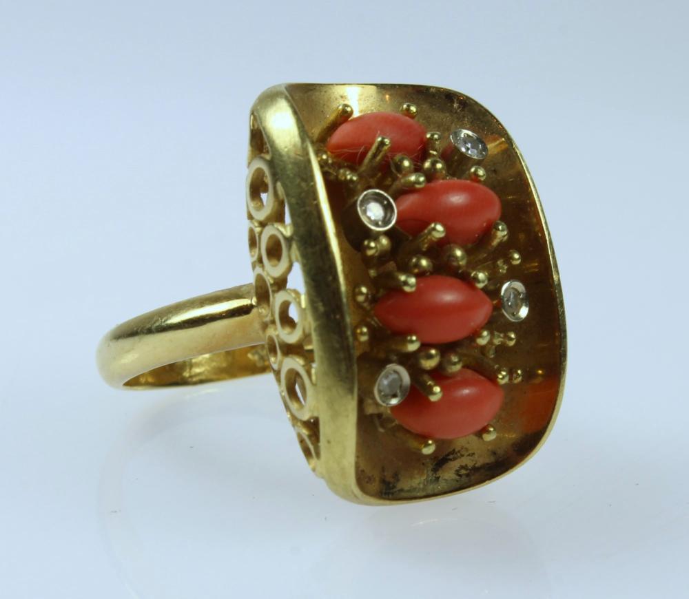 Bespoke Coral & Diamond Rin... image