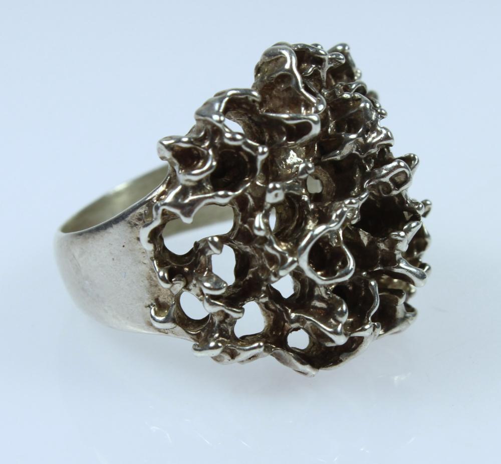 Sculptured Ring in Sterling... image