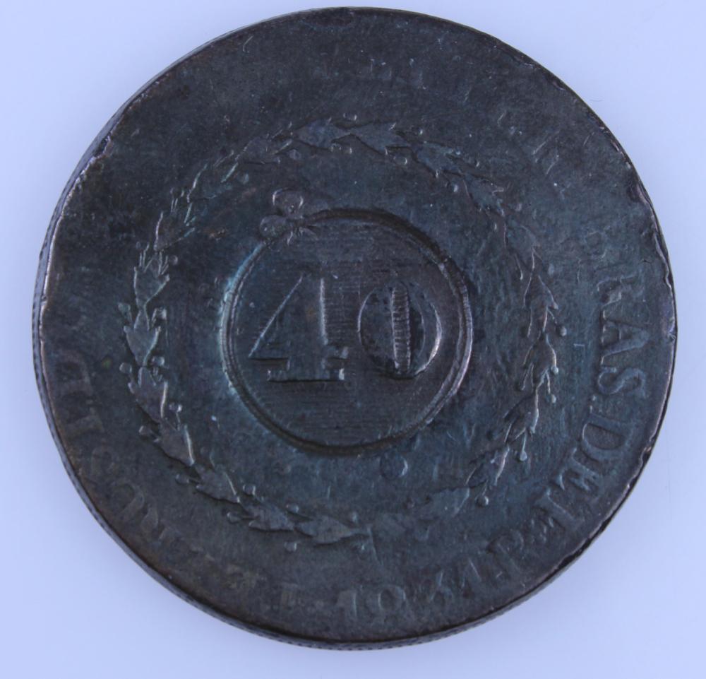 Brazil 1830 Copper 40 Reis,... image