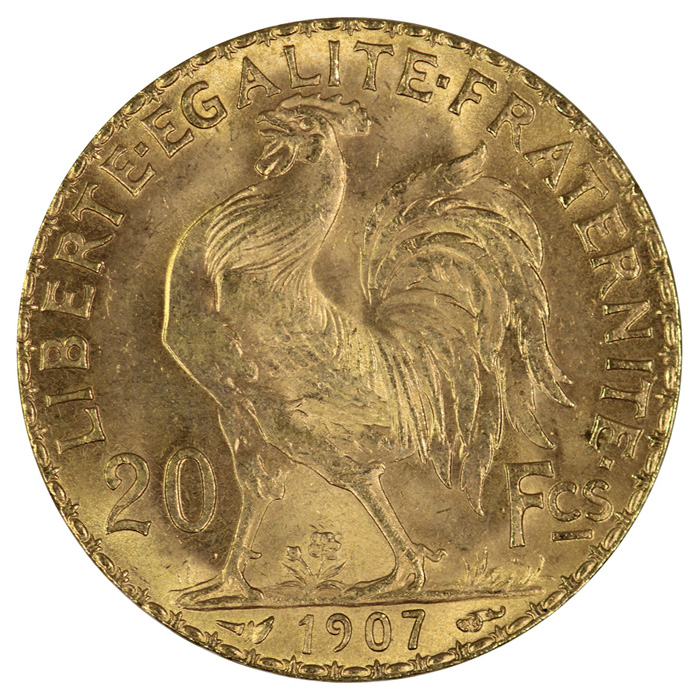 France 1907 'Rooster' 20 Fr... image