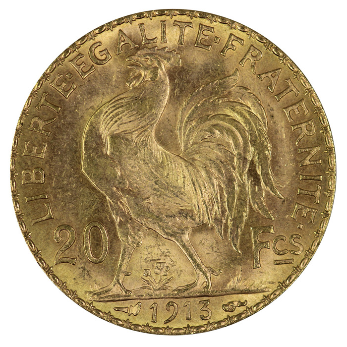 France 1913 'Rooster' 20 Fr... image