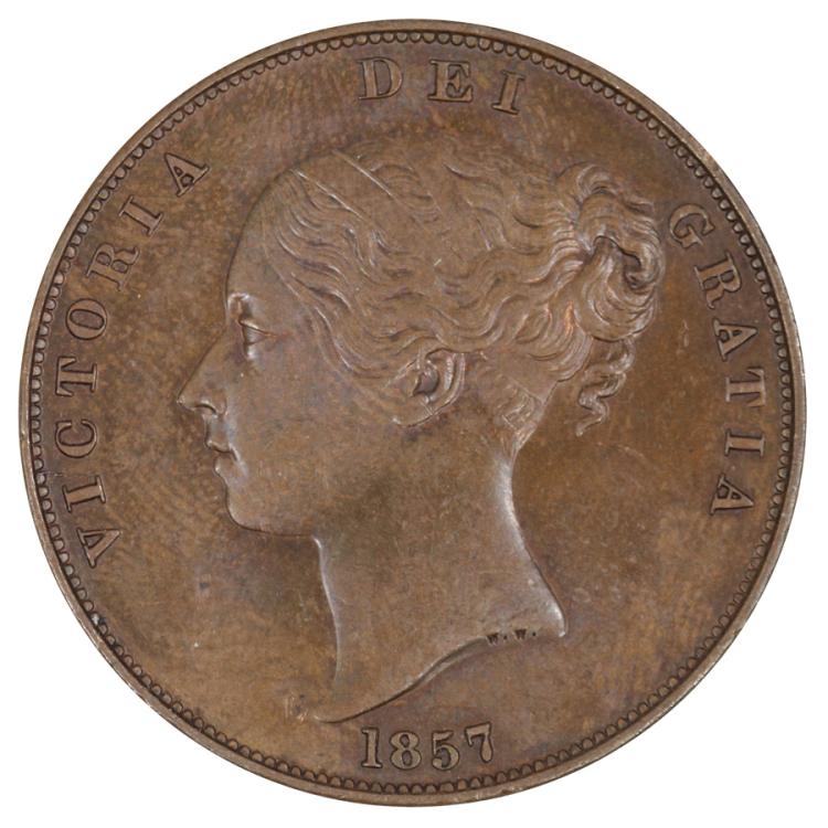 Great Briain 1857 Penny 'PT... image