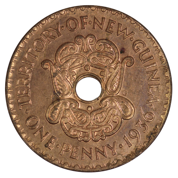 New Guinea 1936 Penny, Bril... image