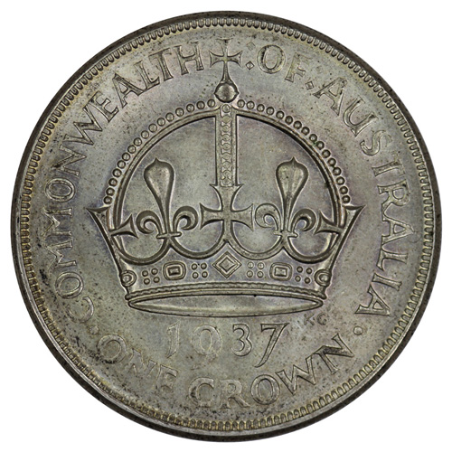 Australia 1937 Crown, Toned... image