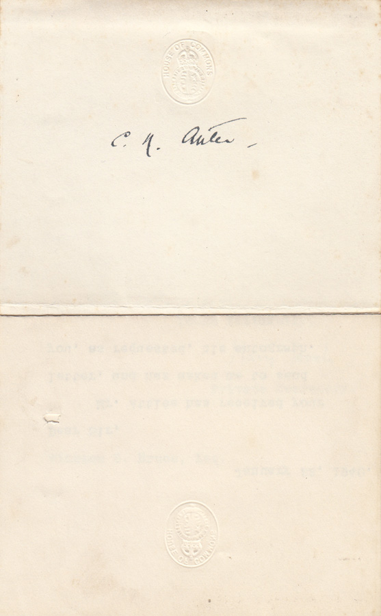 Clement Attlee signature on... image