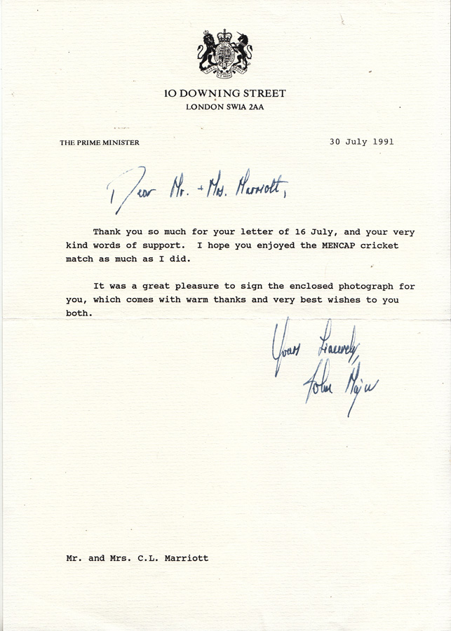 John Major signed letter on... image