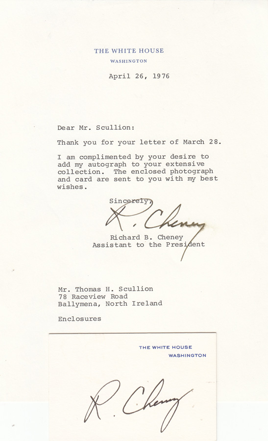 R (ichard) Cheney signature... image