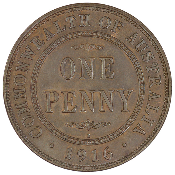 Australia 1916 Penny, about... image