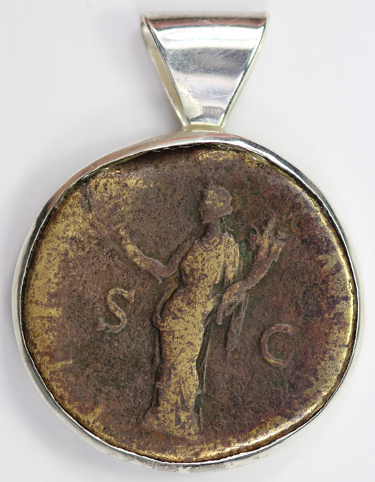 Roman Sestertius mounted in... image