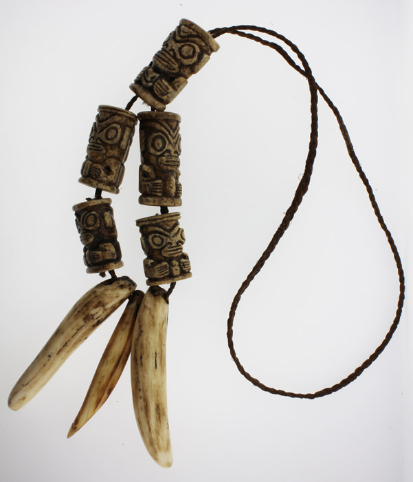 Polynesian Tiki Bone Neckla... image