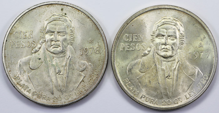 Mexico 1977 & 1978 Silver (... image