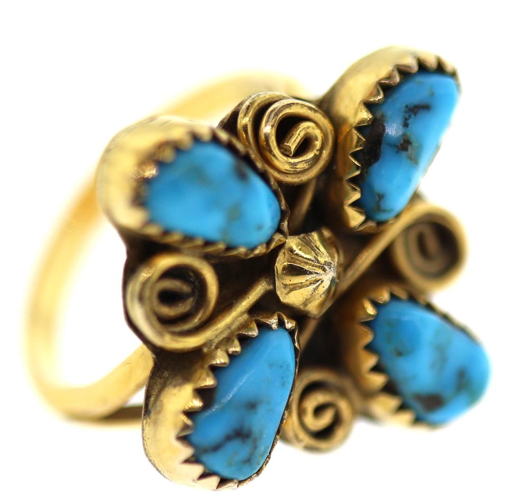 Turquoise Dress Ring in 12c... image