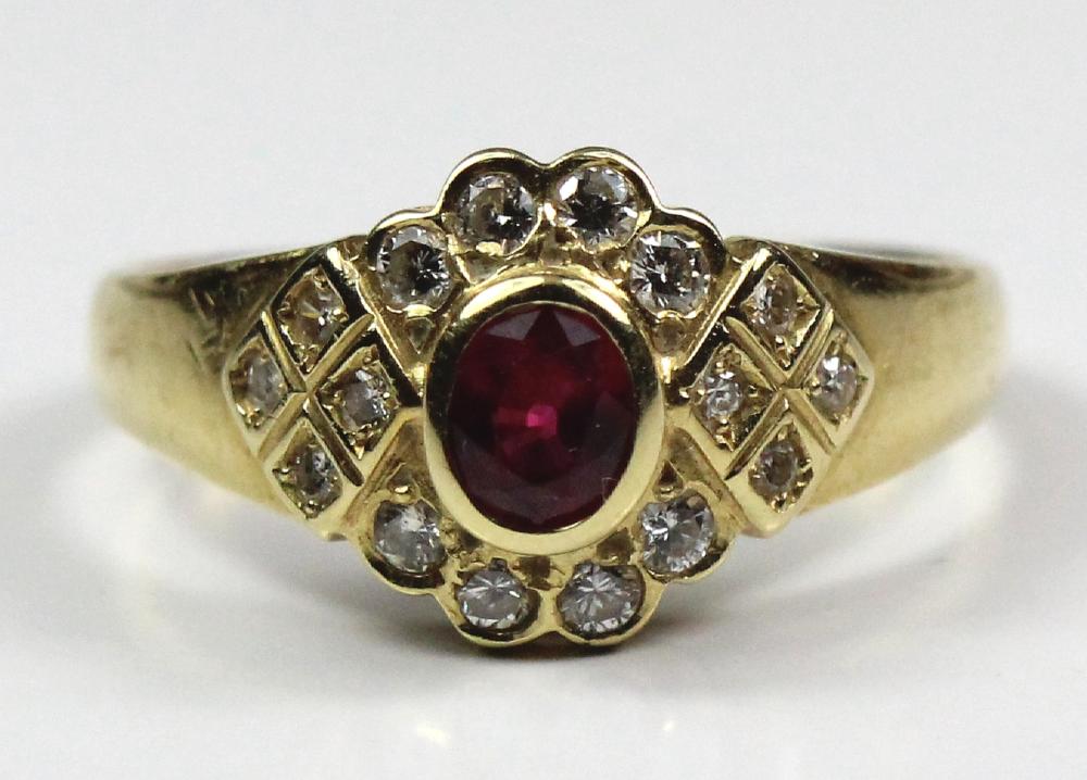 Natural Ruby & Diamond Ring... image