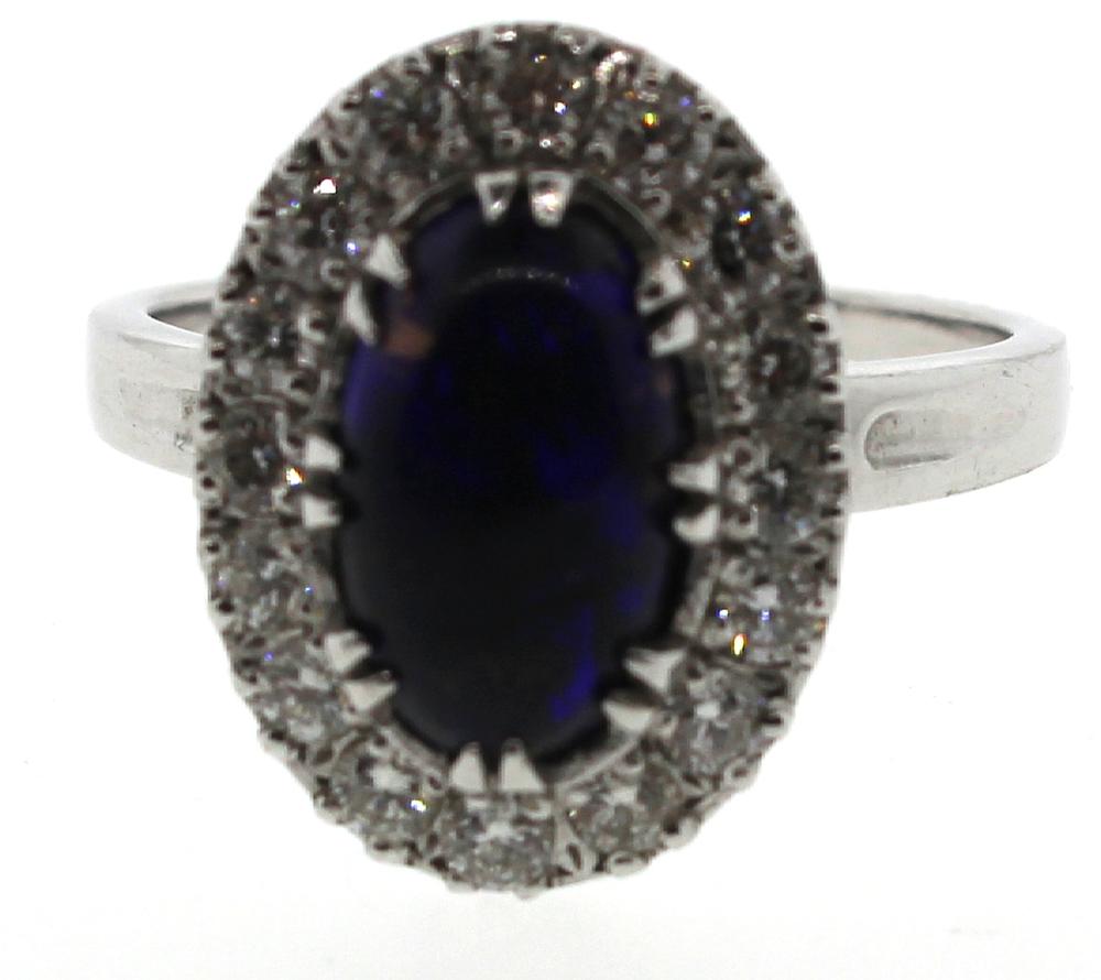 Black Opal & Diamond Ring i... image