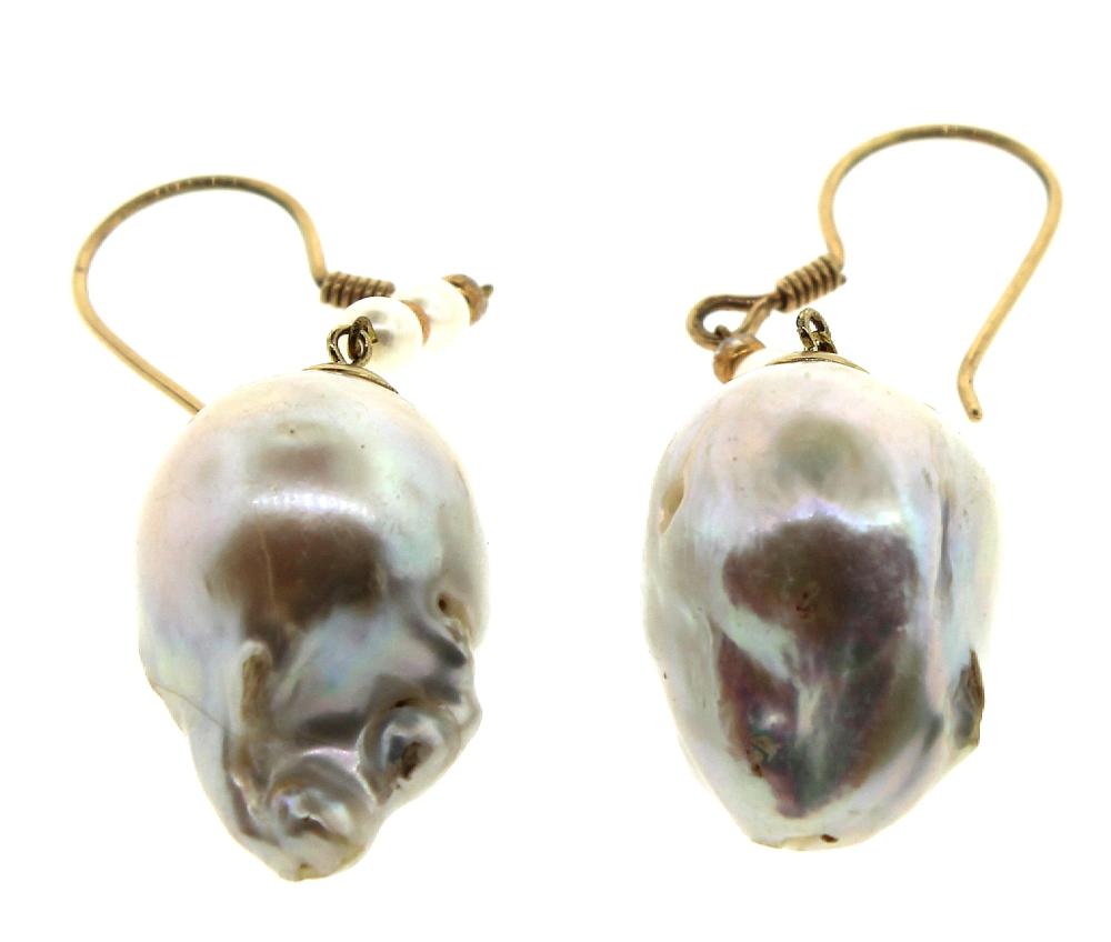 Large Baroque Pearl Earring... image