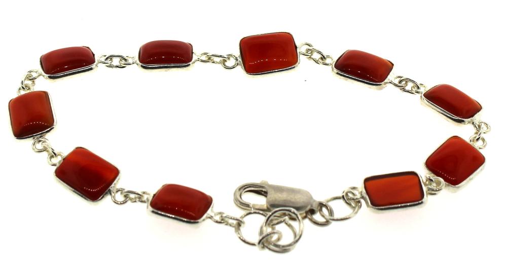 Carnelian Bracelet in Sterl... image