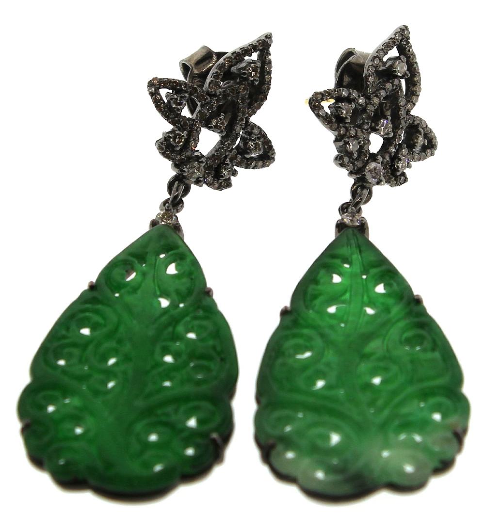 Jade & Diamond Earrings set... image