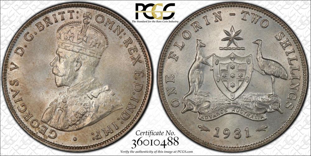 Australia 1931 Florin, PCGS... image