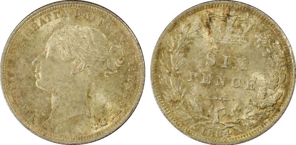 Great Britain 1884 Sixpence... image