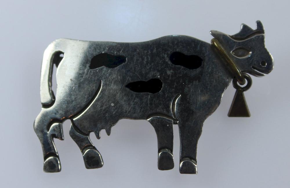 Cow Brooch/Pin in Sterling ... image