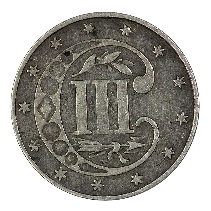 USA 1862 Silver 3 Cent image