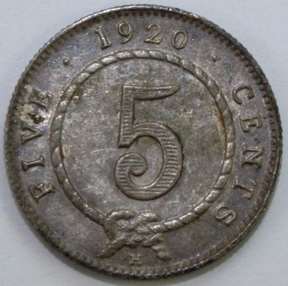 Sarawak 1920 H Silver Five ... image