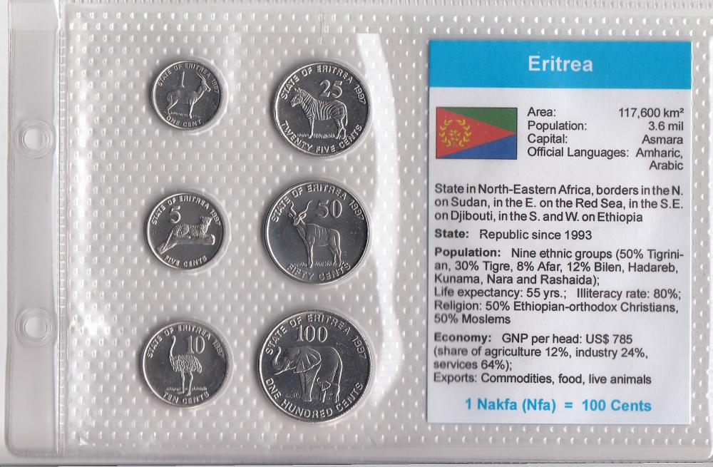 Eritrea. Coin Type Set, Unc... image