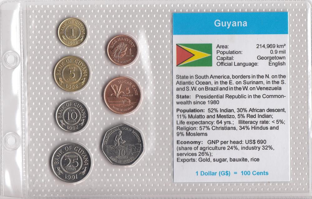 Guyana. Coin Type Set, Unci... image