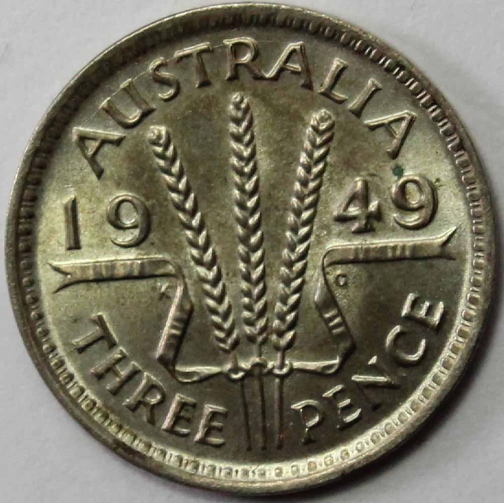 Australia. 1949 Threepence,... image