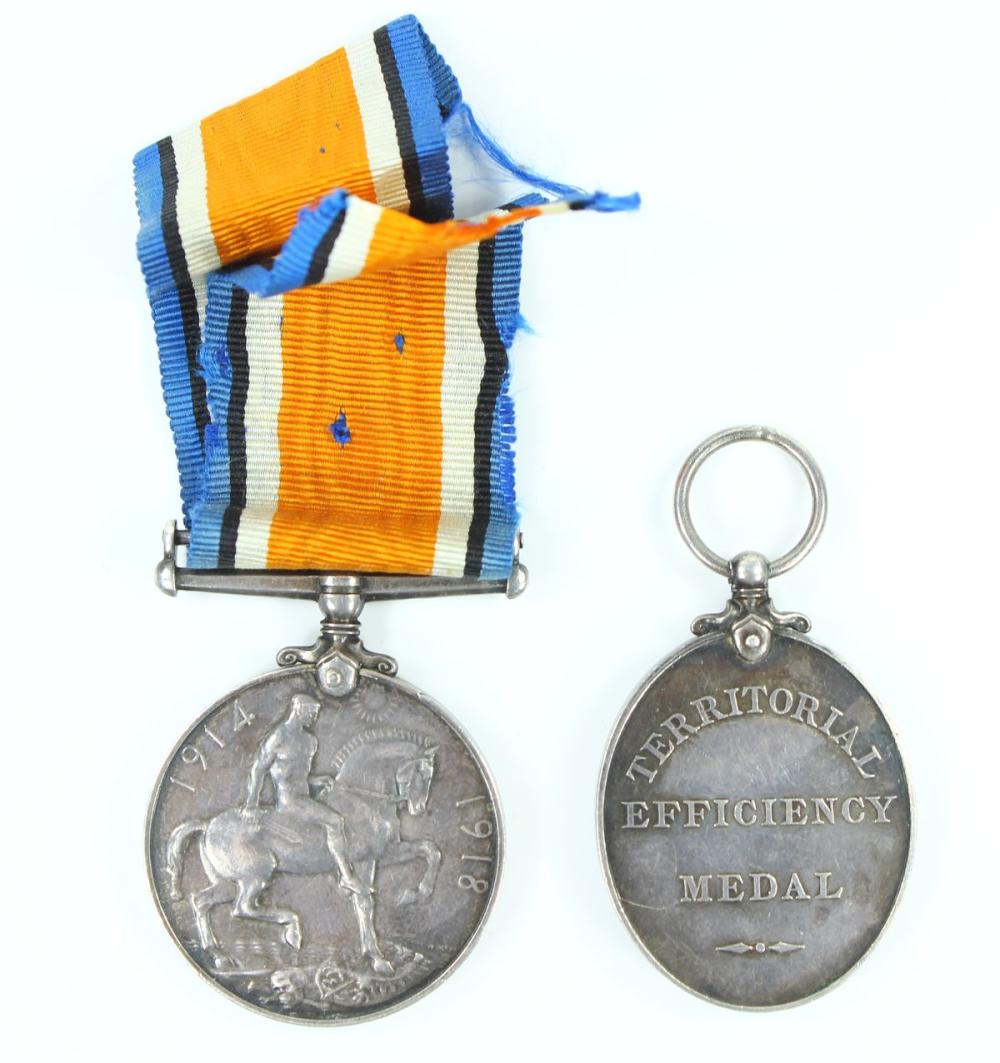 WWI British War Medal & Ter... image