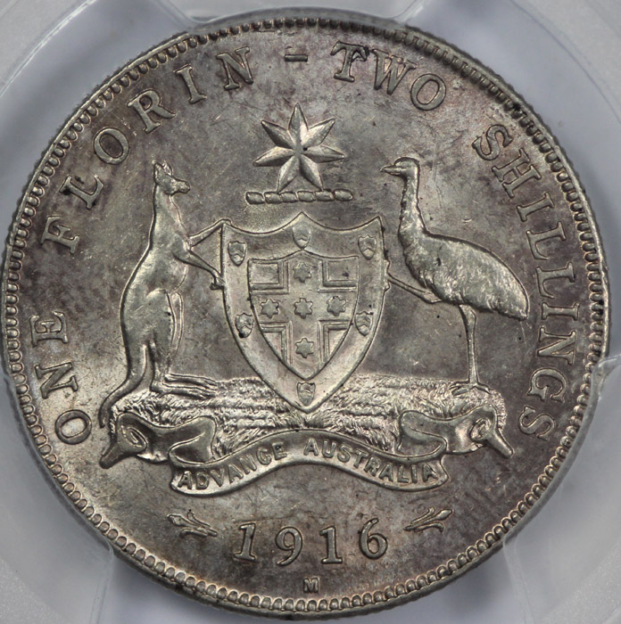 Australia 1916 Florin, PCGS... image