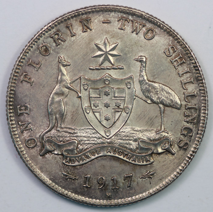 Australia 1917 Florin, ligh... image