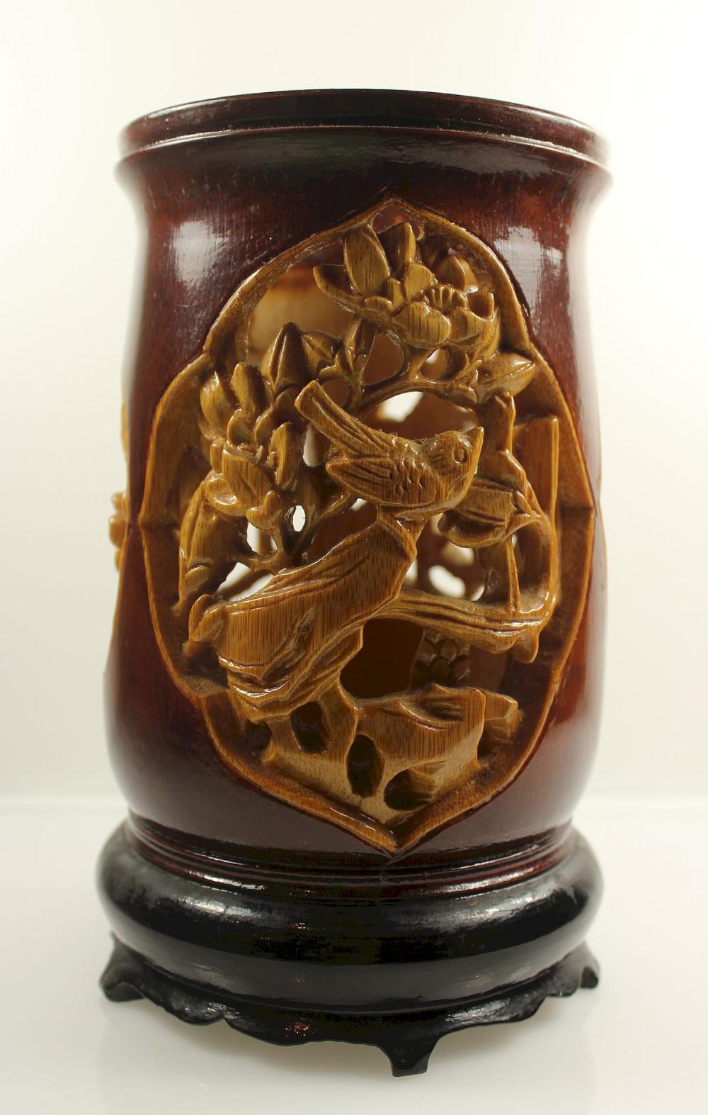 Chinese Lacquered Bamboo Pe... image