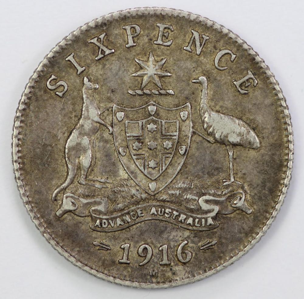 Australia 1916 Sixpence, he... image