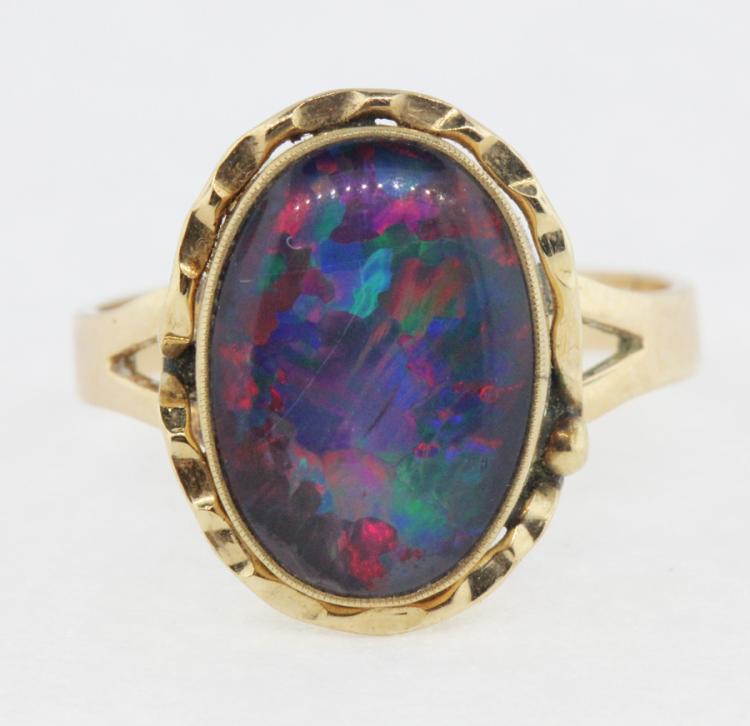 Black Opal Triplet set in a... image