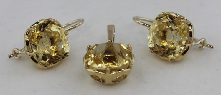 Citrine & 9ct Gold Earrings... image