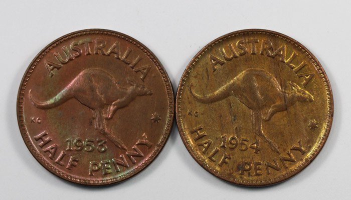 Australia 1953 & 1954 Halfp... image