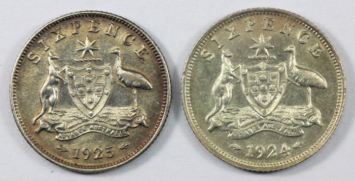 Australia 1924 & 1925 Sixpe... image