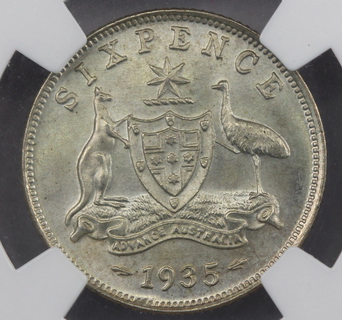 Australia 1935 Sixpence, NG... image