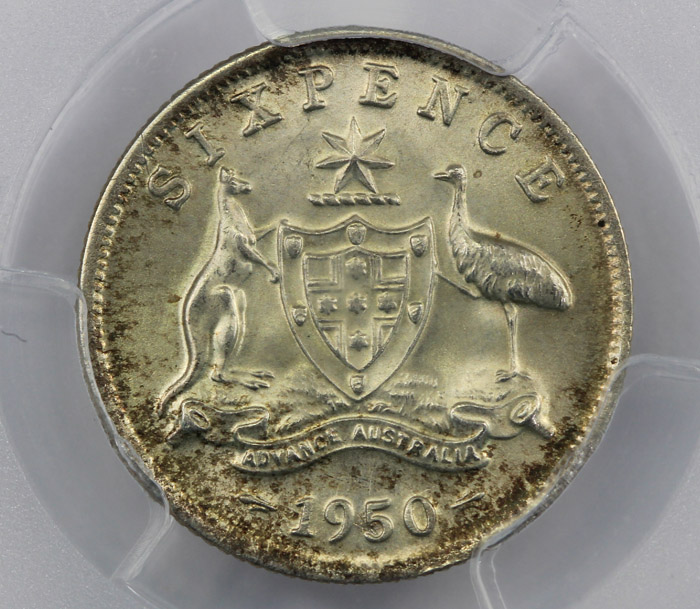 Australia 1950 Sixpence, PC... image