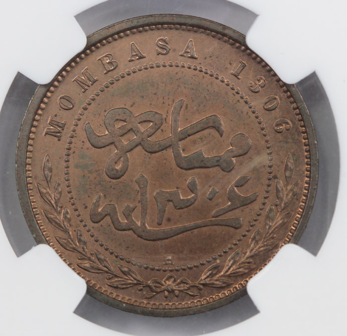 Mombasa 1888H Pice, NGC PF64RB image