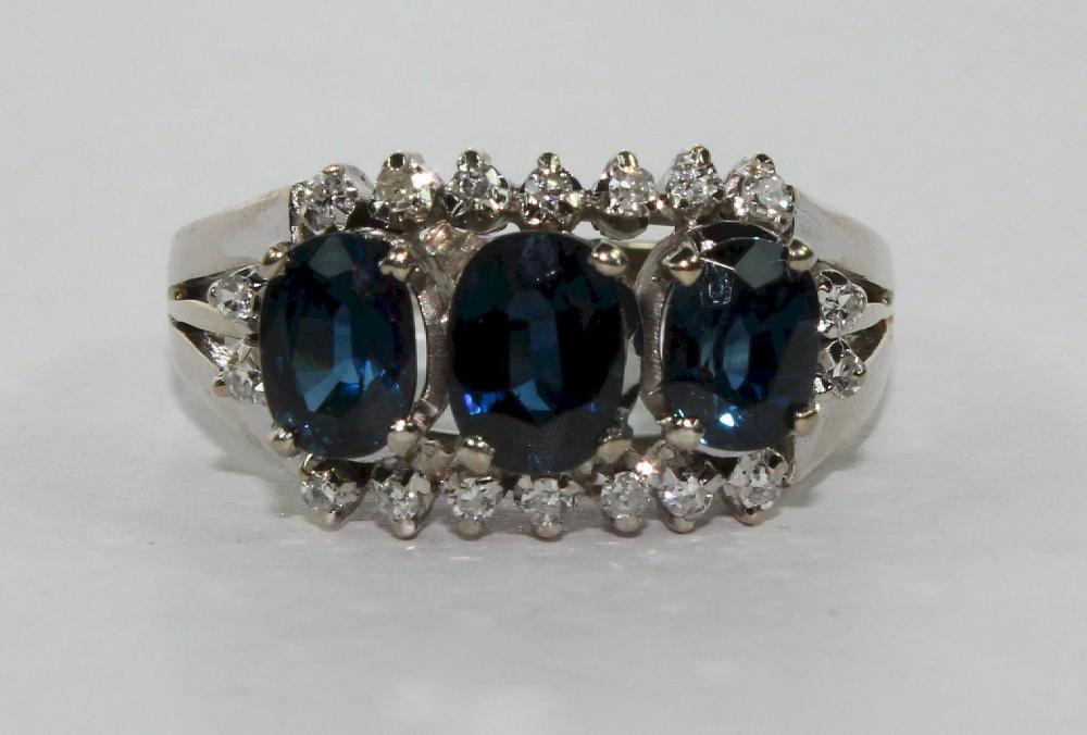 Blue Sapphire & Diamond Rin... image