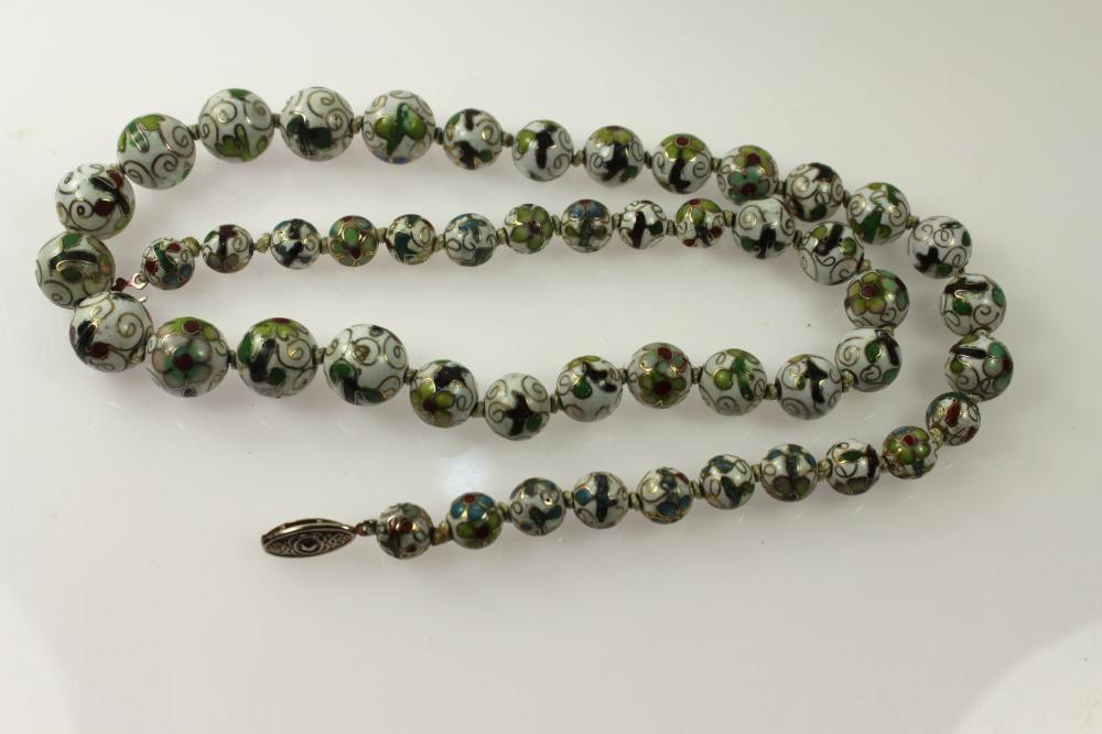 Vintage Enamel Bead Necklac... image