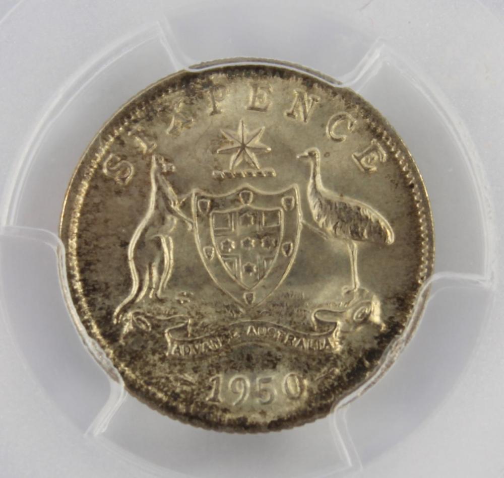 Australia 1950 Sixpence, PC... image