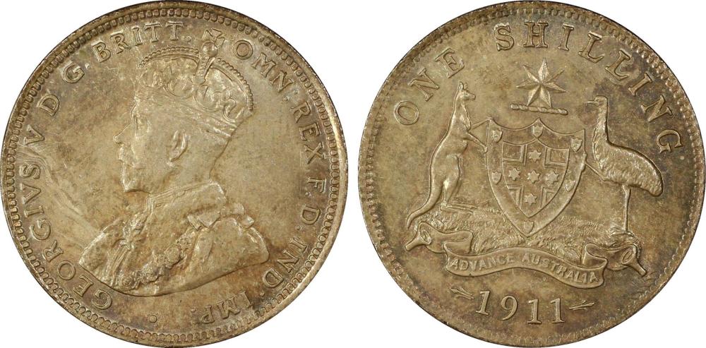 Australia 1911 Shilling, PC... image