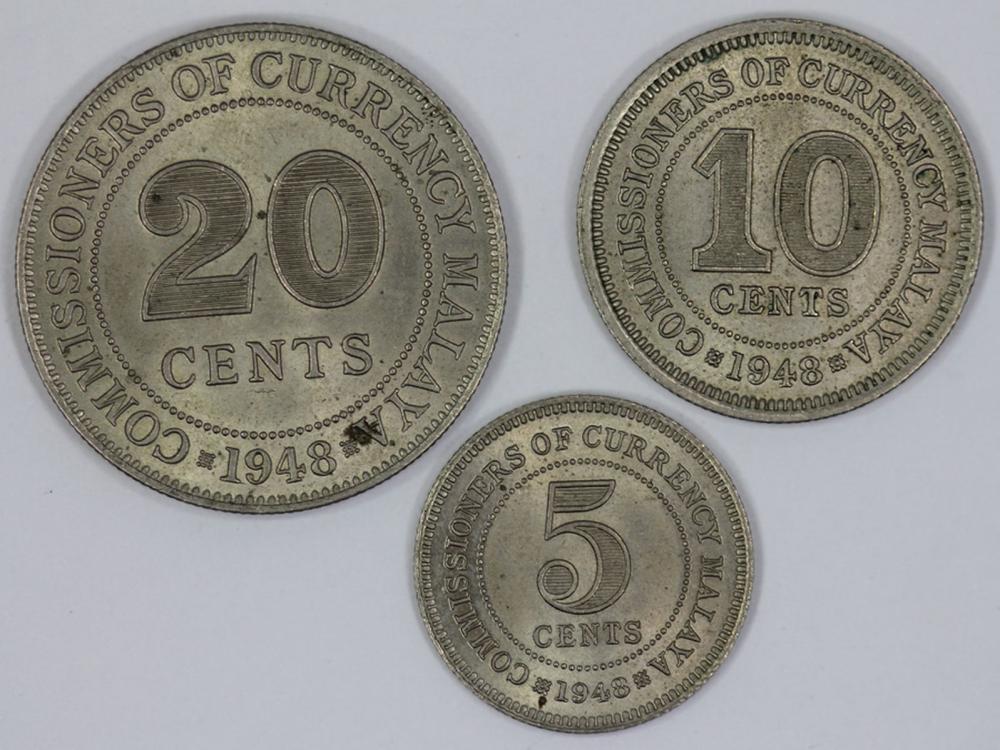 Malaya 1948 5 Cent, 10 Cent... image